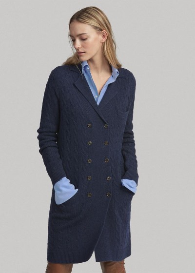 Cardigan Polo Ralph Lauren Cable-Knit Cashmere Mulher 85321-UQXW